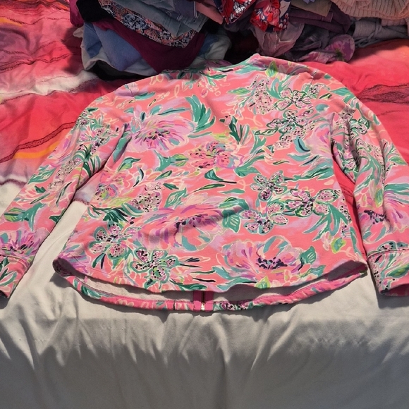 Lilly Pulitzer Pink and Green Floral Jacket - Picture 3 of 5